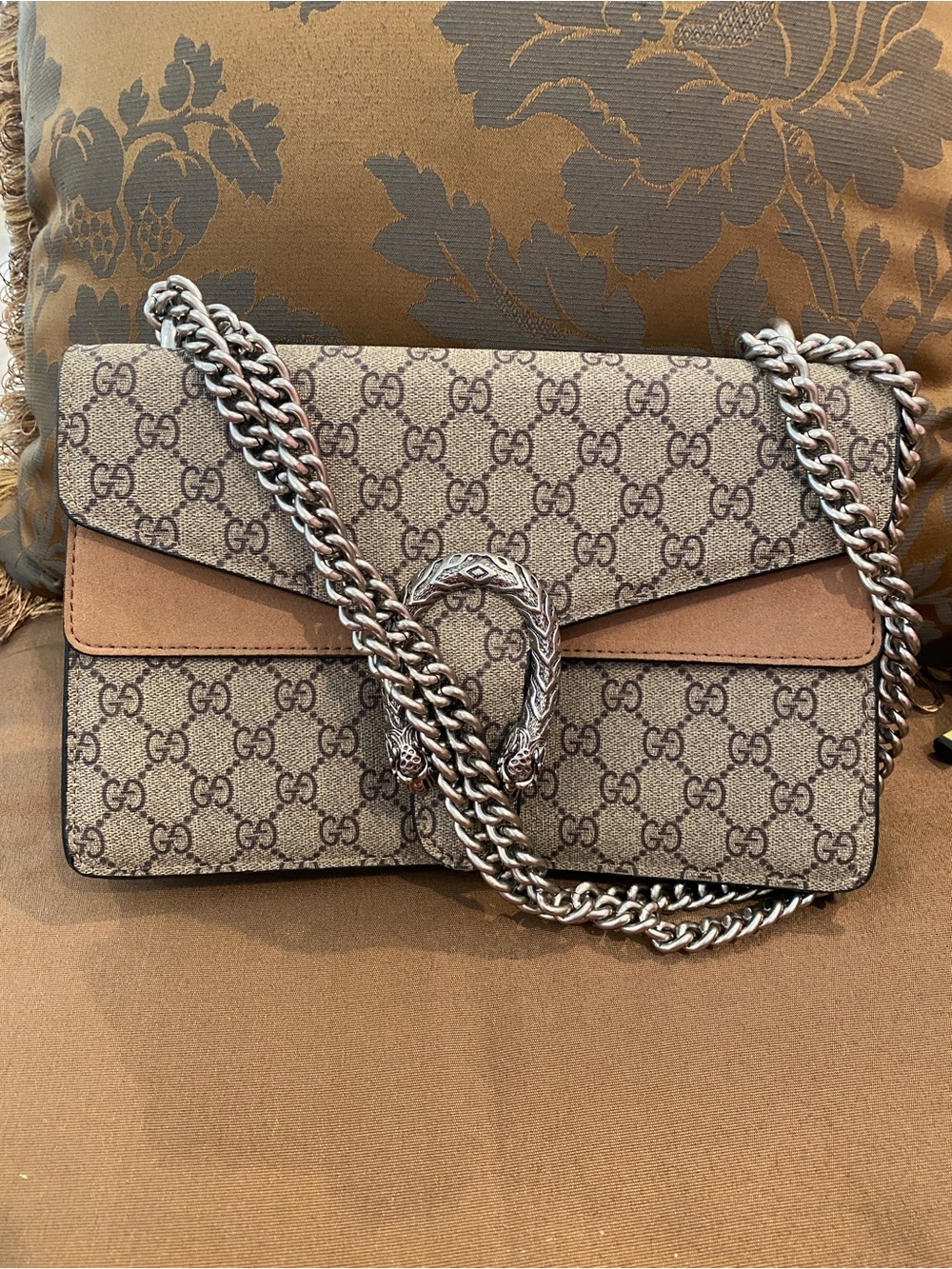 Beige/Tan Dionysus GG Supreme Shoulder Bag